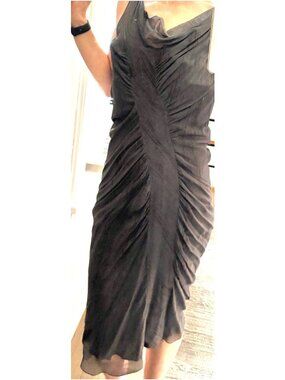 John Galliano Silk Chiffon Bias-Cut Dress | Made in France | FR42/US8 | Archival